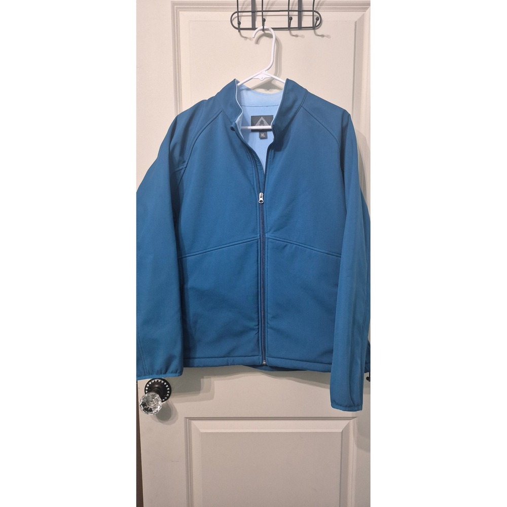 Northfield Sportswear Mens XL Softshell Jacket Teal Blue Fleece Lined Full Zip